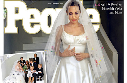 Gaun Pernikahan Angelina Jolie Dihiasi Lukisan Anak-Anaknya
