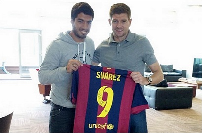 Oleh-Oleh Luis Suarez Untuk Steven Gerrard