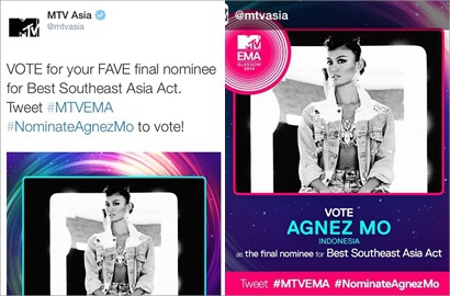 Masuk Nominasi MTV EMA 2014, Agnez Mo Minta Dukungan Fans