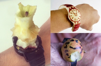 Netter Bikin Sindiran Kreatif Jam Tangan Apple dari Buah
