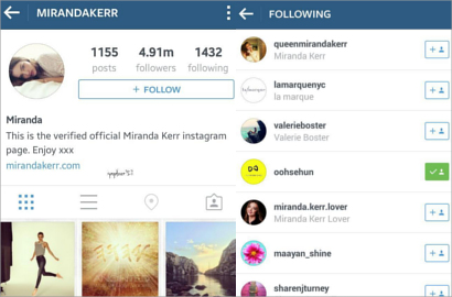 Sehun EXO Difollow Miranda Kerr di Instagram