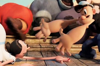 Olive Oyl Dikejar Bruto di Video Animation Test 'Popeye'