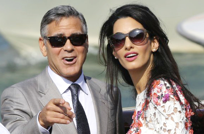 George Clooney dan Amal Alamuddin Muncul Pertama Kali Usai Menikah
