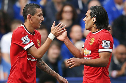 MU ke-4 Besar Berkat Gol Angel di Maria dan Radamel Falcao