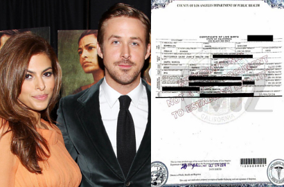 Nama Bayi Ryan Gosling dan Eva Mendes Terungkap