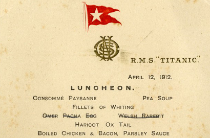 Kertas Menu Peninggalan Kapal Titanic Dilelang Rp 1,3 Miliar