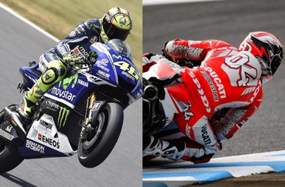 Dovizioso Gagalkan Ambisi Valentino Rossi Rebut Pole Position di Jepang