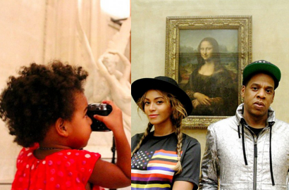 Lucunya Blue Ivy Motret Beyonce dan Jay-Z di Museum Louvre Paris