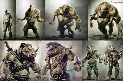 Foto Karakter Krang, Bebop dan Rocksteady di 'Teenage Mutant Ninja Turtles 2'