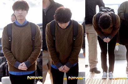 Sungmin SuJu Membungkuk Minta Maaf pada Fans di Bandara Incheon