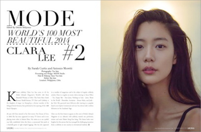 Clara Ranking 2 di '100 Most Beautiful Women In The World 2014'