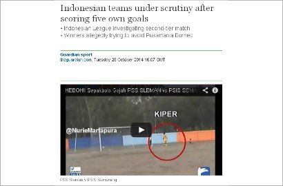 Indonesia Dikecam Media Asing Karena Skandal Gol Bunuh Diri PSS Selman vs PSIS