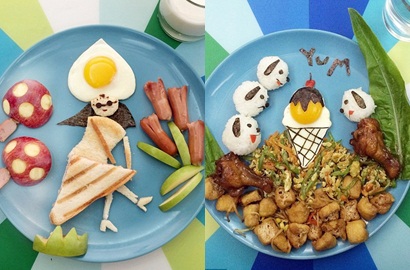Demi Anak, Ibu dari Hongkong Ini 'Menggambar' di Piring Makan