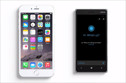 Cortana Microsoft Permalukan Siri di iPhone 6 Apple