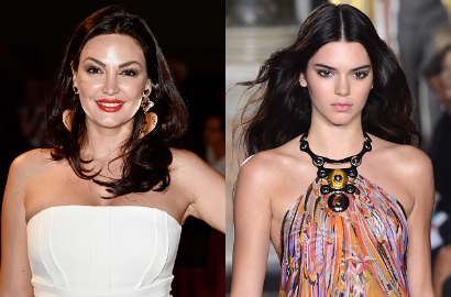 Penyanyi Albania dan Kendall Jenner Pakai Gaun Nerawang di Red Carpet AMA 2014