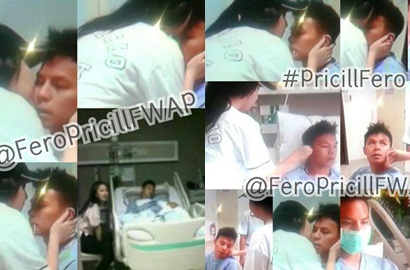 Pricilla Blink Setia Temani Fero Walandouw di Rumah Sakit