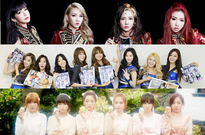 Girls' Generation, 2NE1 dan A Pink Teratas di Gaon Chart