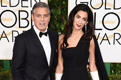 George Clooney Tampil Perdana Bareng Istri di Golden Globe 2015
