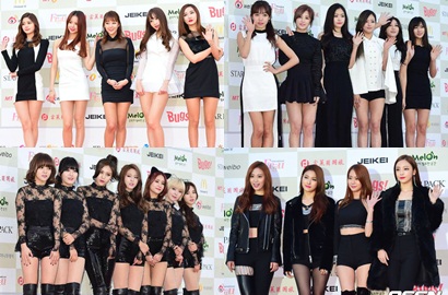 EXID, A Pink, Kara, AOA Seksi Lawan Dingin di Red Carpet Gaon Awards