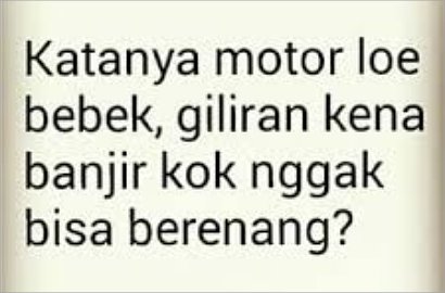 Kesulitan Pengendara Motor Jadi Inspirasi Meme Banjir Jakarta