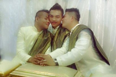 Pernikahan Tiga Pria di Thailand Saat Valentine Hebohkan Publik