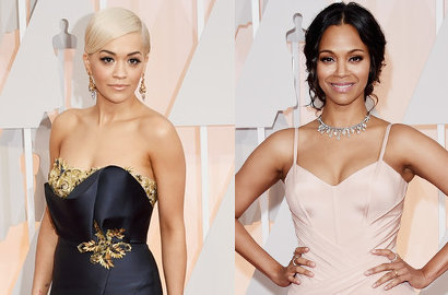 Rita Ora dan Zoe Saldana Tampil Mempesona dalam Ajang Piala Oscar 2015