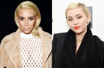Rambut Pirang Kim Kardashian Dijadikan Guyonan Oleh Miley Cyrus