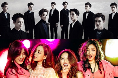 EXO-miss A Siap Berbagi Panggung di Acara Musik April