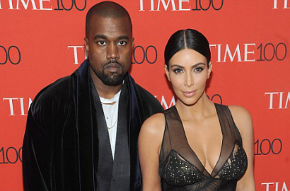 Kim Kardashian Tampil Cantik Saat Temani Kanye West di Time 100 Gala