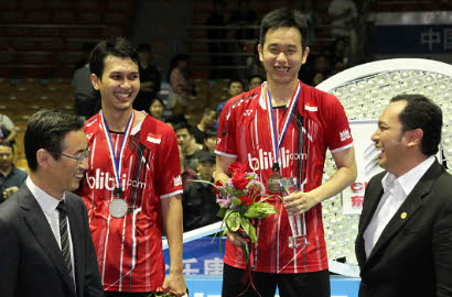 Ahsan/Hendra Gagal Taklukkan KorSel di Final Badminton Asia 2015