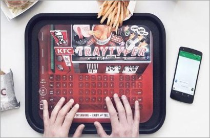 Gerai Cepat Saji Inovasikan 'Tray Paper' Si Keyboard Nampan