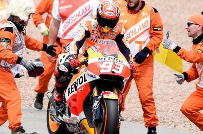 Marc Marquez Asapi Pedrosa dan Rossi di Sirkuit GP Jerman