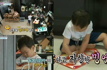Lucunya Song Triplet Membersihkan Meja Usai Makan di 'Superman Is Back'