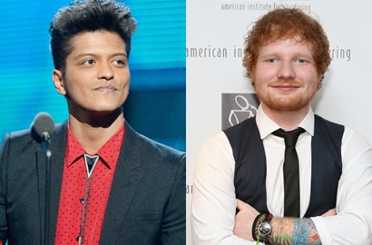 Bruno Mars Tantang Ed Sheeran 'Tanding' di MTV Video Music Awards