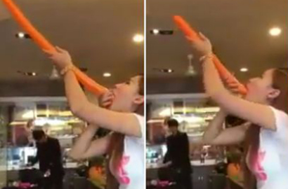 Heboh Video Wanita Menelan Balon Sepanjang 1,2 Meter