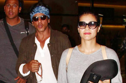 Usai Syuting 'Dilwale' di Bulgaria, Shahrukh Khan Peluk Kajol di Bandara