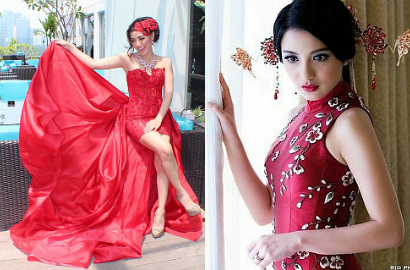 Ketika Bella Shofie dan Chelsea Olivia Bergaun Merah, Cantik Mana?