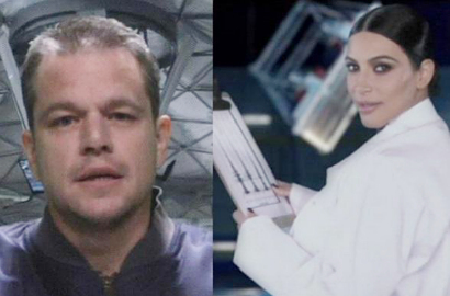 Lucu, Matt Damon dan Kim Kardashian Parodikan Film 'The Martian'