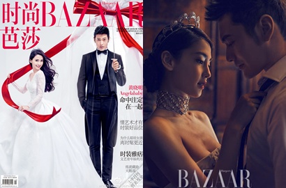 Awww, Huang Xiaoming Kecup Mesra Angelababy di Harper's Bazaar