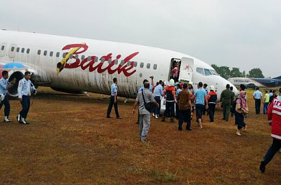Pesawat Batik Air Tergelincir di Bandara Adisucipto, Seluruh Penumpang Selamat