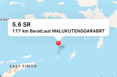 Lagi, Gempa Bumi 5,5 SR Guncang Maluku Tenggara Barat