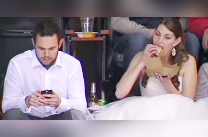 Nonton Hockey Sambil Makan Burger, Pengantin Ini Bikin Heboh di Medsos
