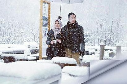 Di Tengah Salju Korea, BCL Mesra Bareng Morgan di Lokasi Syuting 'Jilbab Traveler'