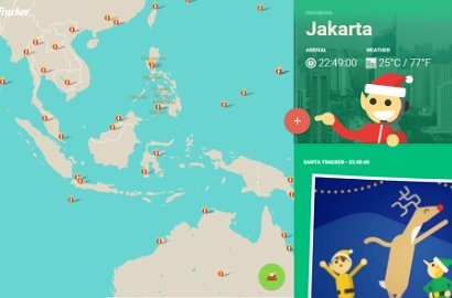 Mampir Indonesia, Google dan Microsoft Rilis Map Perjalanan Sinterklas