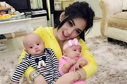 Pamer Liburan Mewah, Syahrini Kangen Duo Ponakan Kembarnya