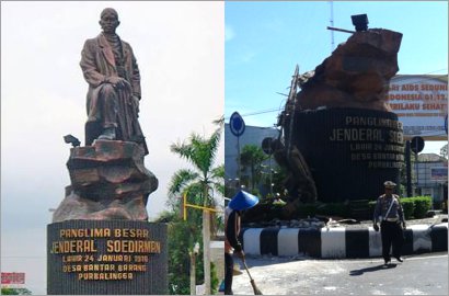Tak Ada Angin Atau Hujan, Patung Jenderal Sudirman di Purbalingga Roboh