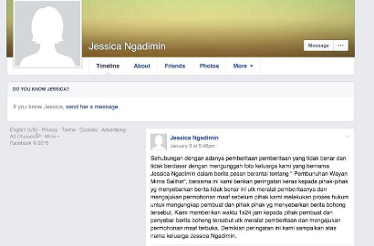 Disebut Terkait dengan Kematian Mirna, Ini Tanggapan Jessica Ngadimin