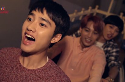 D.O., Kai dan Chanyeol EXO Basah-Basahan Naik Flume Ride di Lotte World