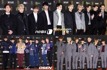 Adu Ganteng, EXO-SHINee cs Pamer Busana Terbaik di Red Carpet GDA 2016