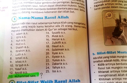 Beredar Buku PAI Salah Sebut Urutan Nabi, Orangtua Siswa di Sumut Resah